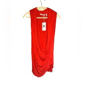 NWT Helmut Lang Red Draped Top Small